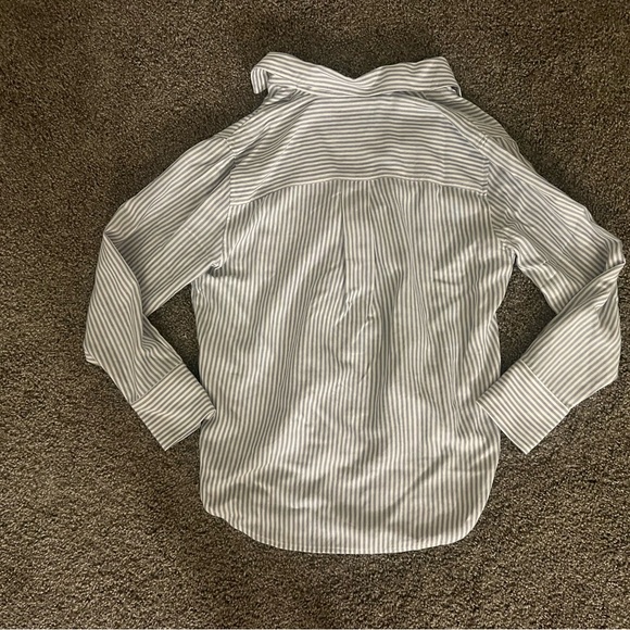 Madewell Drapey Long-Sleeve Popover Shirt in Stripe - Picture 2 of 4
